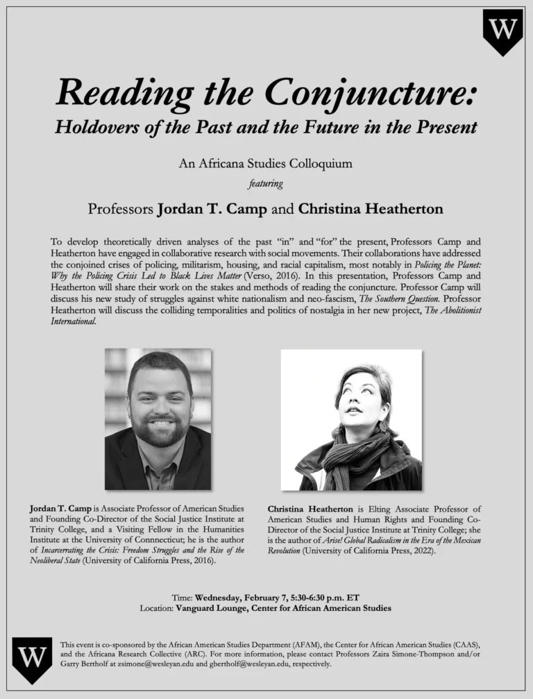 Reading the Conjuncture Wesleyan Poster